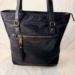Marc Jacobs Black Nylon Trooper Tote Bag with Gold Hardware